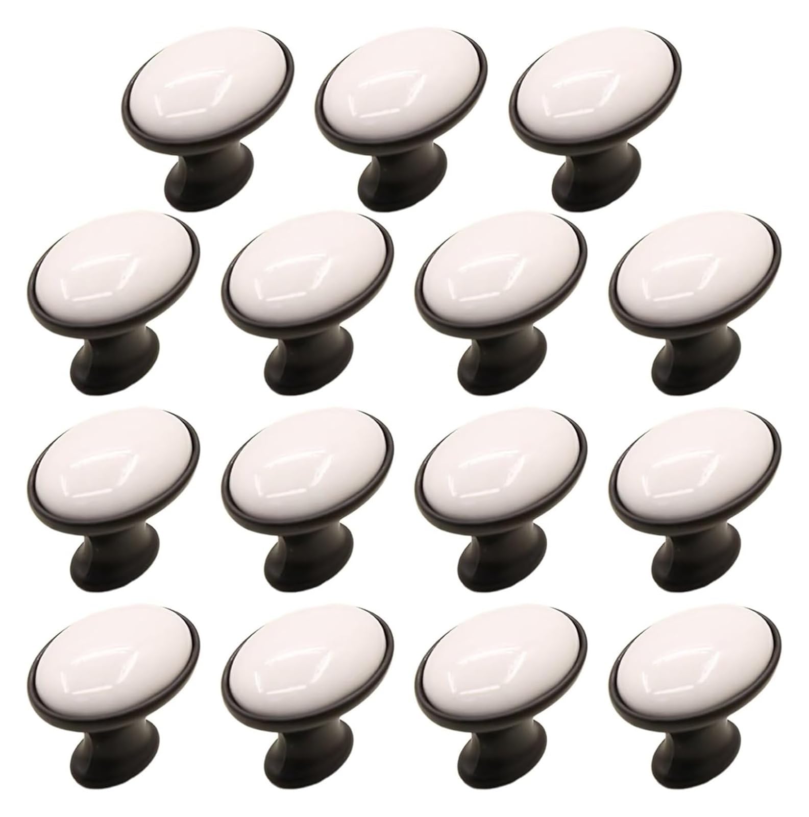 ENmrfvkz Ceramic Cupboard Drawer Handle Knobs, Ceramic Cabinet Door Drawer Knobs Multicolor 15 pcs(Black)