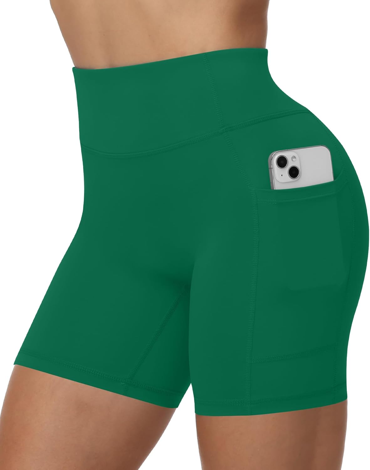 Moozava No Front Seam Women's Biker Workout Shorts 8"/5"/3" High Waist Tummy Control Spandex Shorts Gym Yoga Running Pockets - Image 2