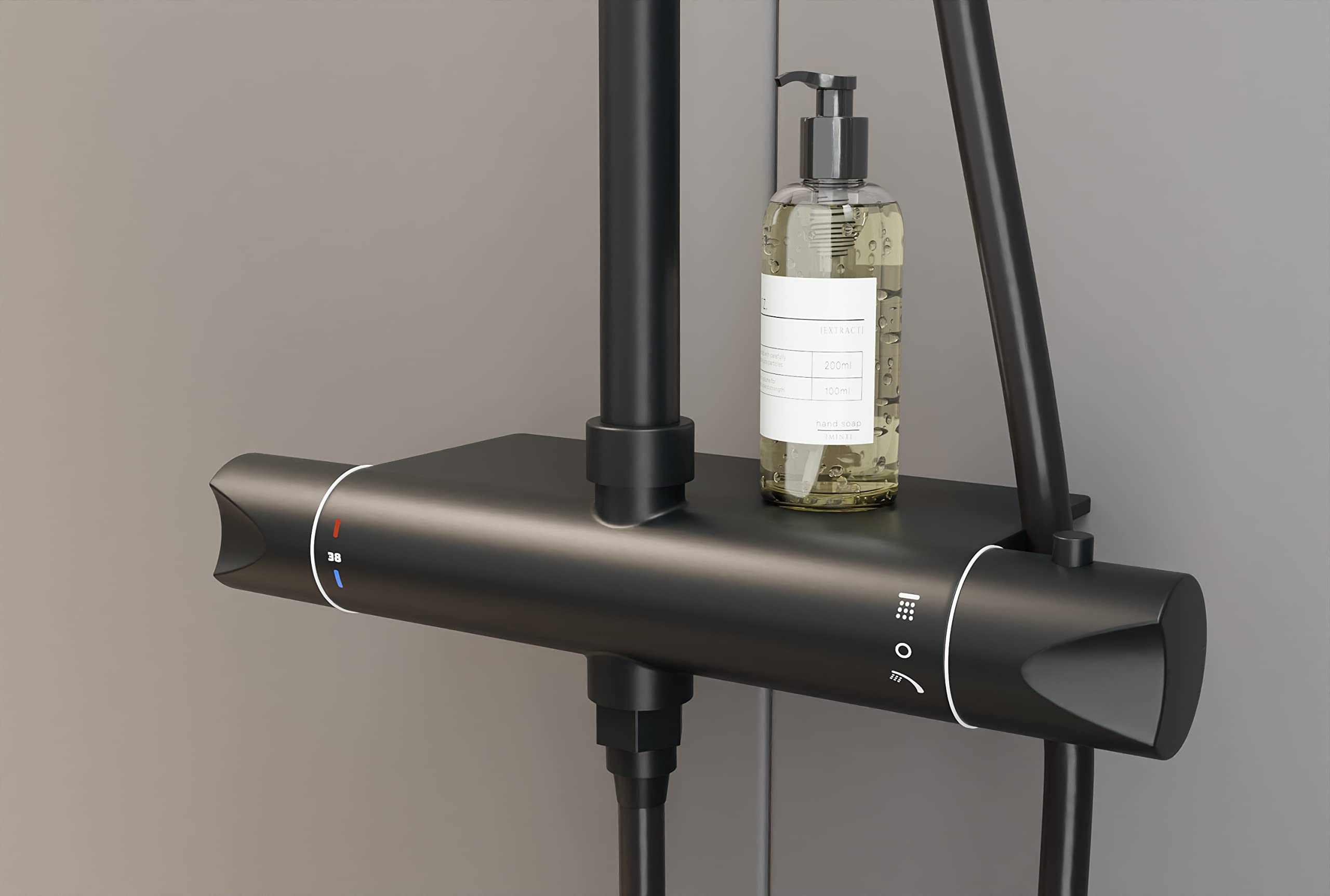 Bernstein Duschsäule Thermostat 8221 Pro Schwarz Regendusche Edelstahl