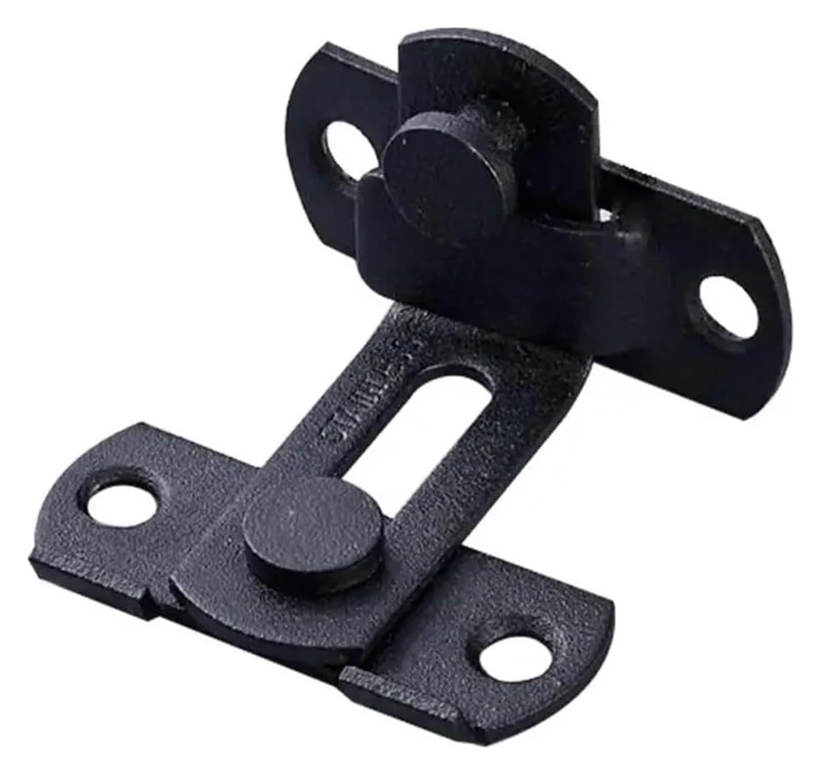 Door Lock Bolt, Stainless Steel Door Lock Slide Gate Latch 90 Degree Fastener Black(C)