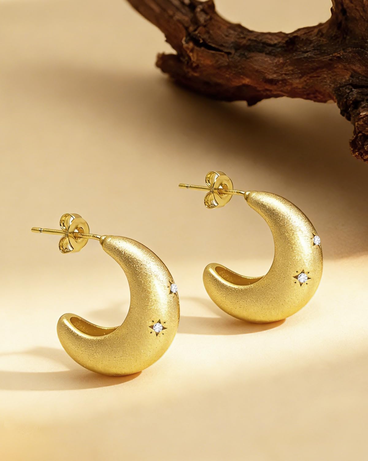 Gold Earrings for Women Trendy, Chunky Gold Huggie Stud Hoop Hypoallergenic Earrings, Jewelry Gifts for Best Friend, Valentines Day Gifts for Her - Image 6