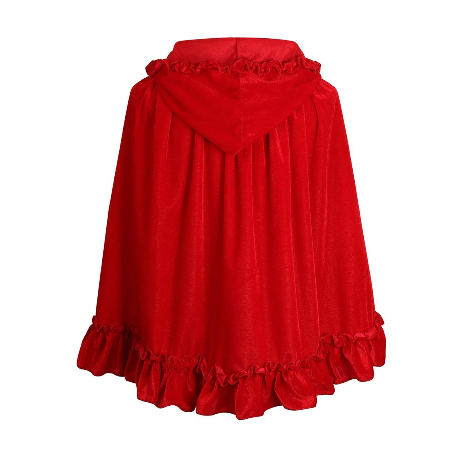DELIVESS Little Red Riding Hood Cloak Women Halloween Christmas Retro Performance Fancy Hooded Cloak (23.62", Red Floral Border) - Image 3