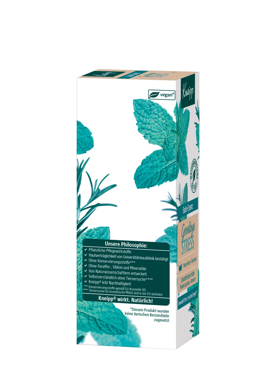 Kneipp Goodbye Stress Huile de bain avec huiles essentielles de romarin et menthe d'eau pour moins de stress et d'énergie positive Parfum rafraîchissant 100 ml