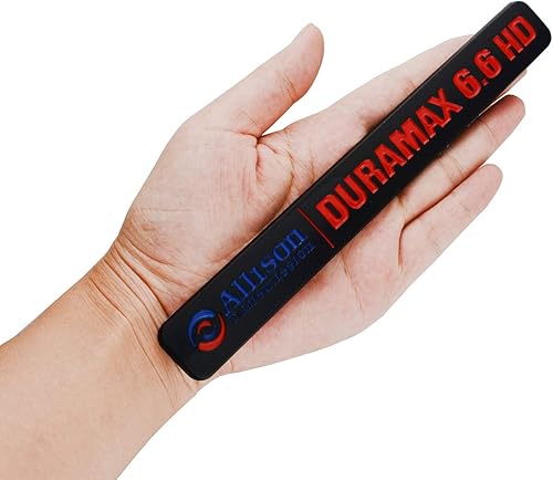 Miniatura 2 de Aimoll Allison Transmission Duramax 6.6 HD - Juego de emblemas de capó para GM Silverado 2500HD (negrorojo)