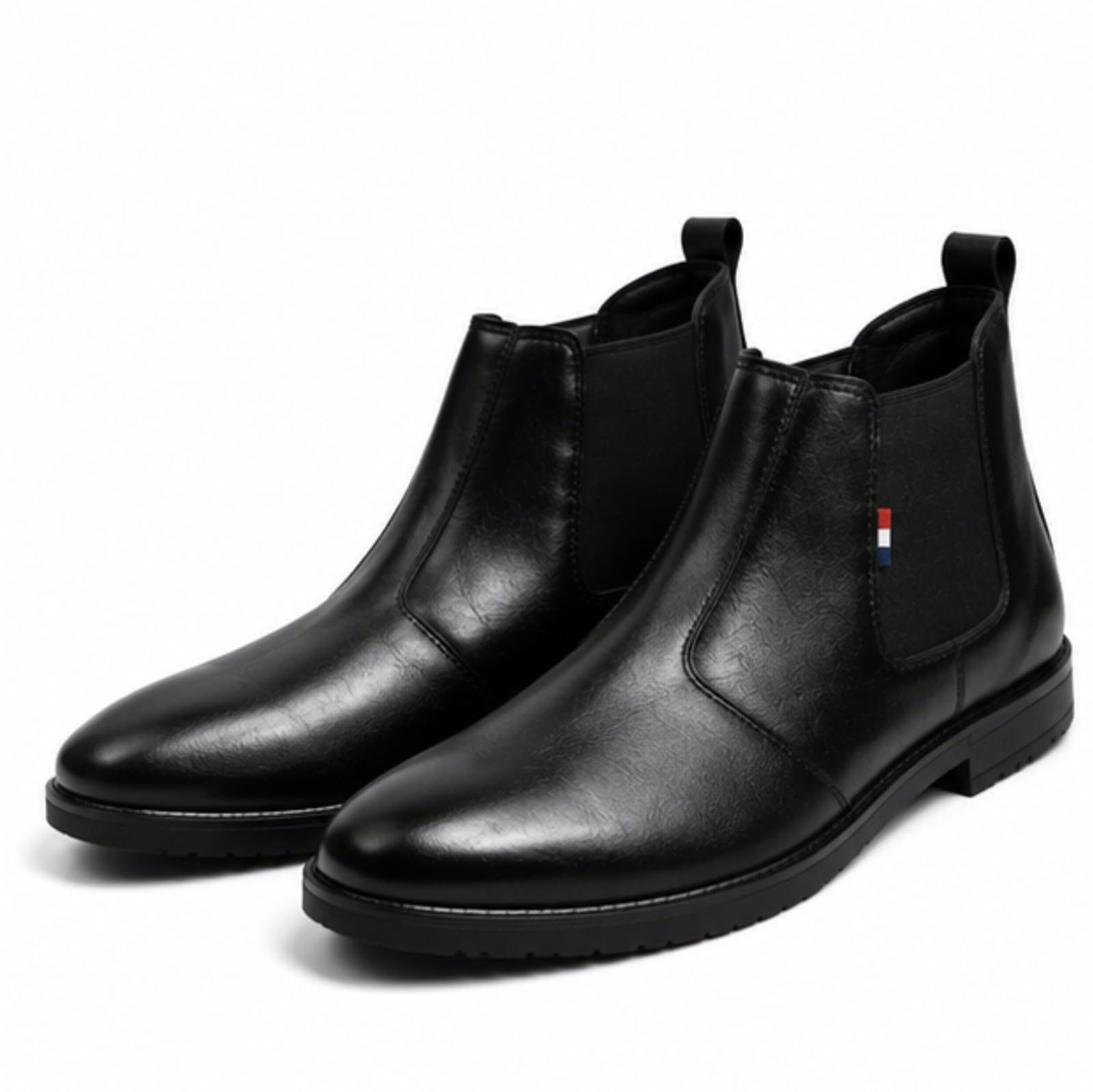 Men's Chelsea Boots | Premium Synthetic Leather Ankle Boots | Slip-On Formal & Casual Shoes | Lightweight Comfortable Office, Party & Daily Wear Boots for Men | Black.-picture-38