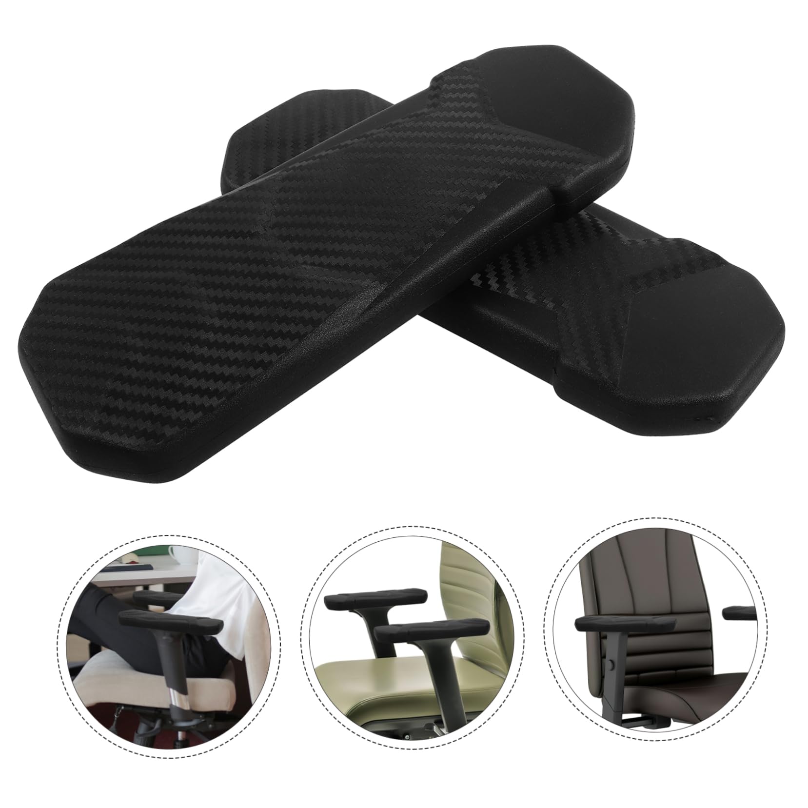 Coussin D'accoudoir Noir pour Chaise de Bureau 2 Pièces en Plastique et PU, Protège Les Bras et Augmente L'indépendance, pour Garçon et Filles et Travailleurs de Bureau