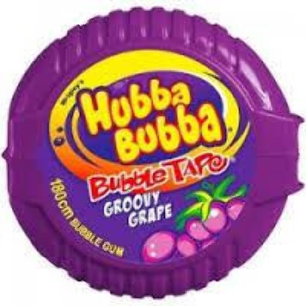 Wrigley's Hubba Bubba Bubble Tape Groovy Grape Bubble Gum, 2 oz / 56.7 g
