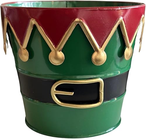 Miniatura 3 de Maceta de hojalata a cuadros de búfalo  5 pulgadas de diámetro, 4.5 pulgadas de alto, cuadros de búfalo blanco y negro, Navidad, decoración del