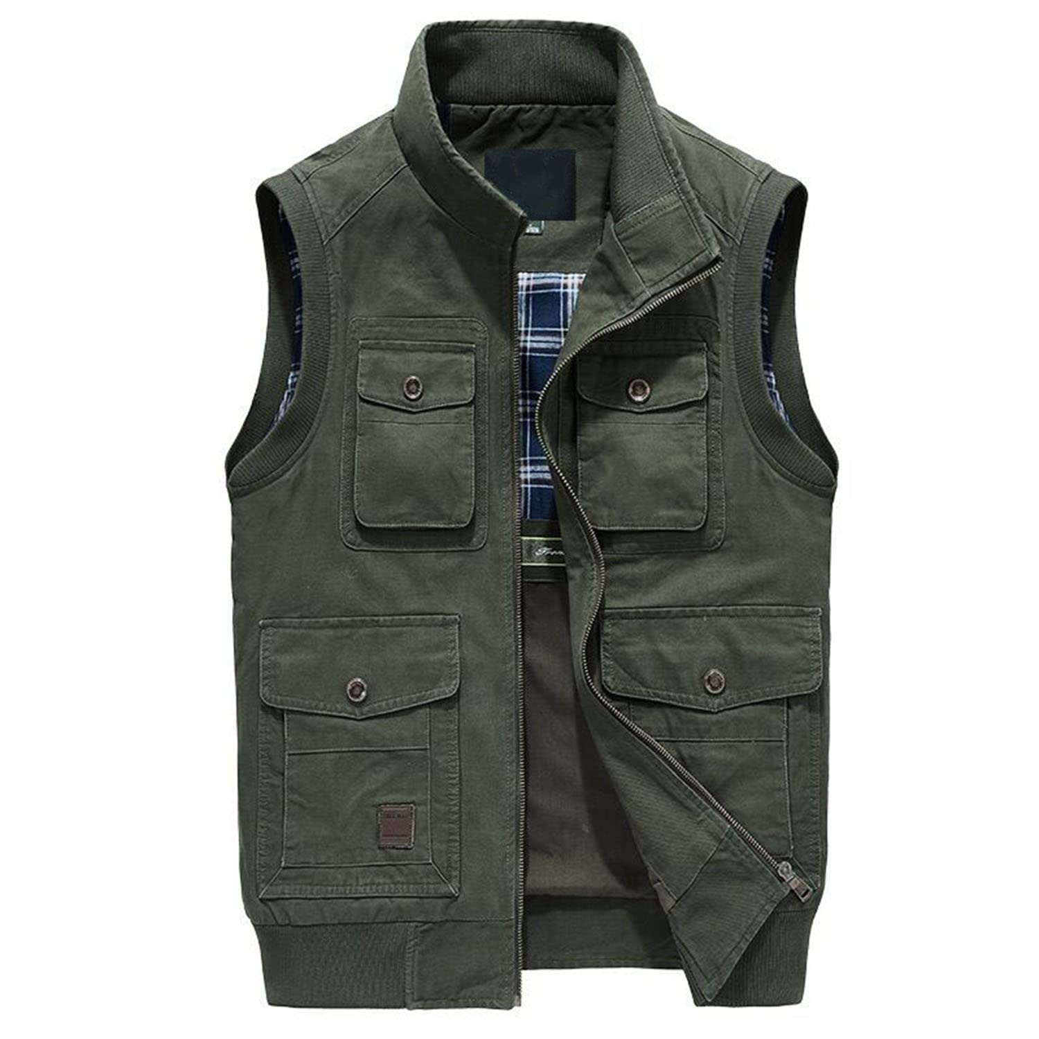 Chaleco De Hombre Chaleco Multibolsillos Sin Mangas Cuello Alto Chaqueta Casual Pesca Fotografía Trabajo Chaleco