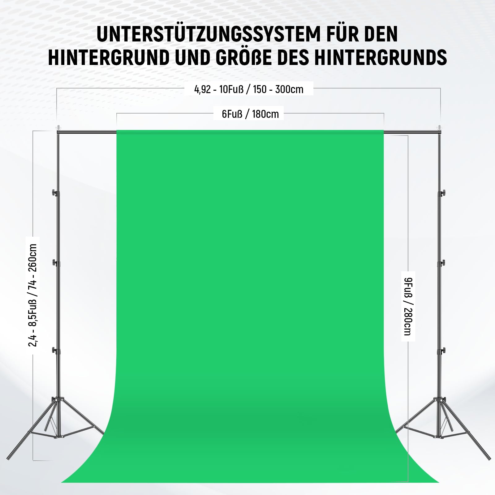 NEEWER Fotografie Dauerlicht Set mit Hintergründen, 2,6x3m Stative, 5700K, 800W, Äquivalent 24W LED Glühbirnen, Schirmen, Softboxen, Reinigungstuch, Fotostudio Leuchte Set für Videoaufnahmen Streaming
