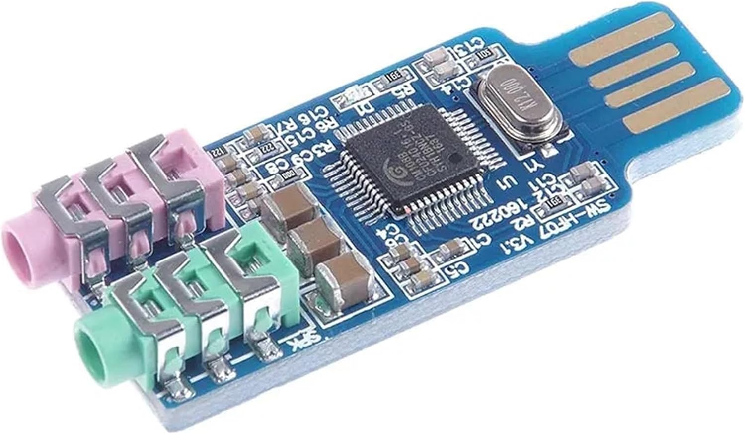 External Sound Card 5pcs CM108 USB Sound Card Module Free Driver for Laptop Computer External Chip Board with 3.5mm Microphone Jack for Windows, Mac,Desktop