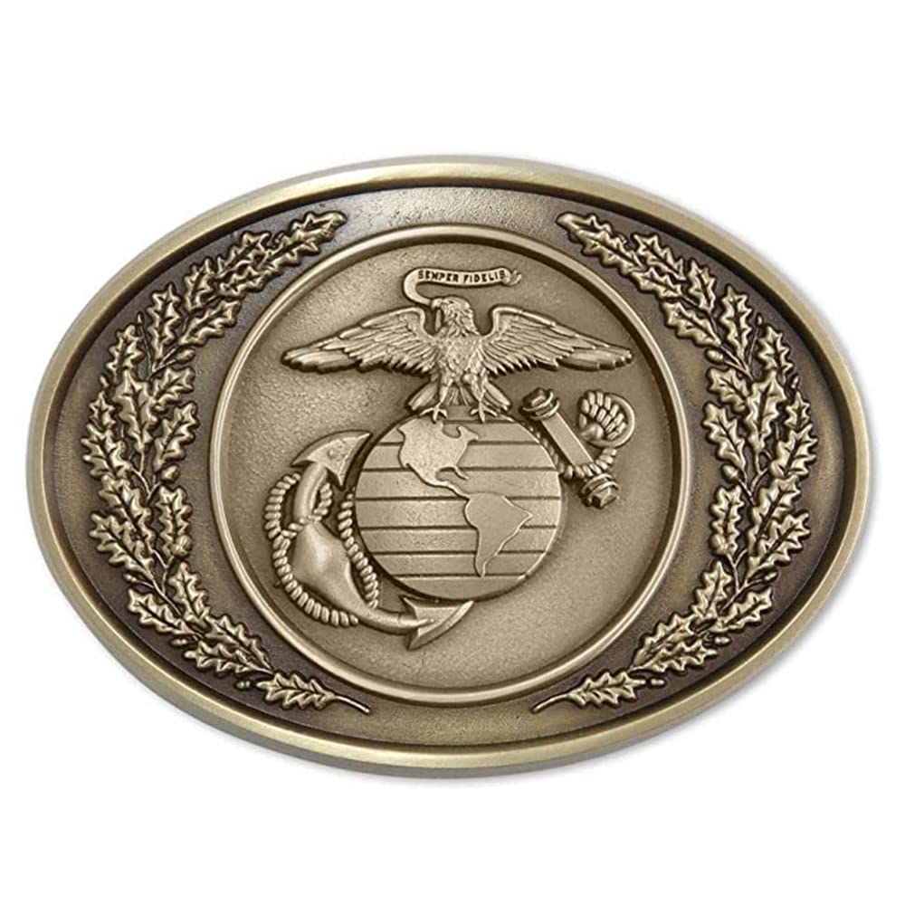 Indiana Metal Craft US MARINE CORPS EGA Traditional Design Solid Brass Belt Buckle MADE IN USA