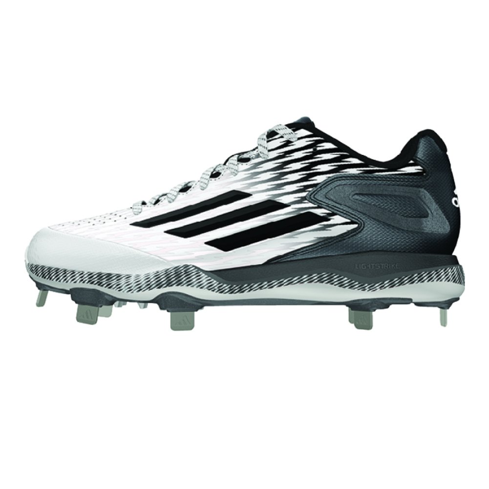 Adidas PowerAlley 3.0 Mens Baseball Cleat 9 White-Black-Carbon Met