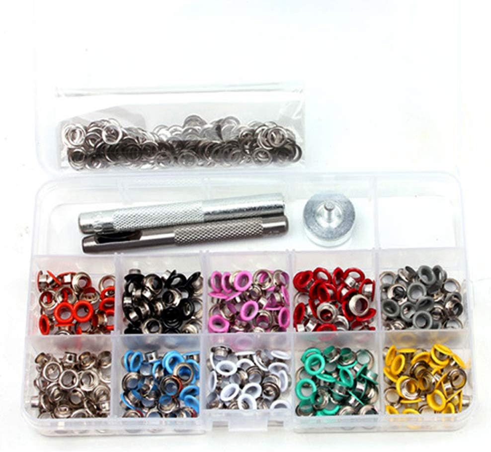 Amaoma Grommets Kit Metal Eyelets 500 Pcs Eyelet Tool Kit Shoe Eyelets
