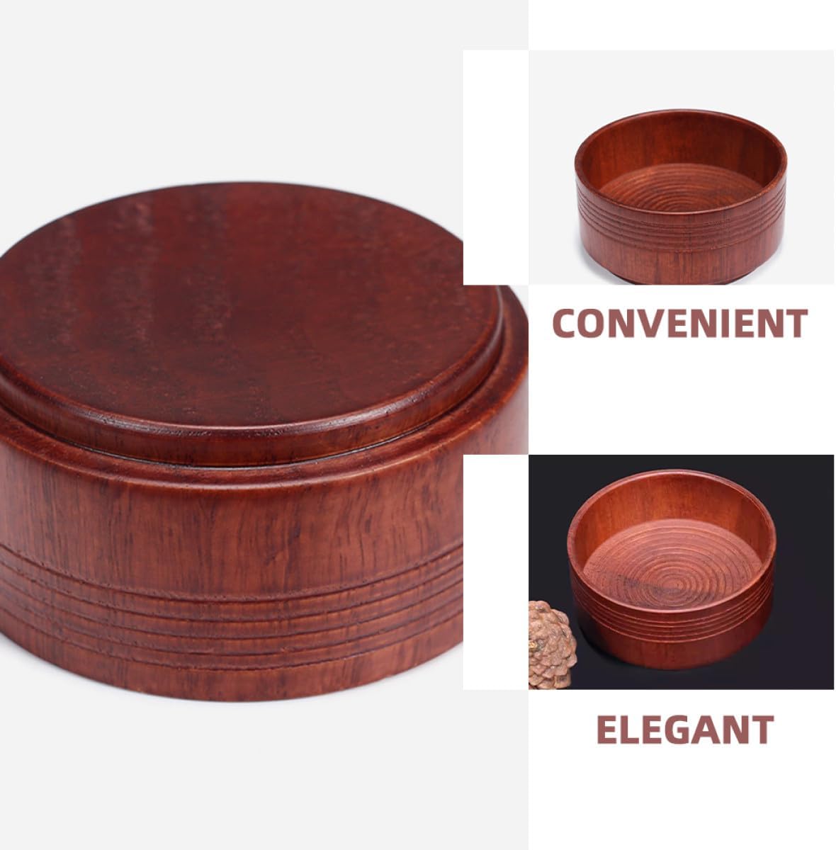 BESTYASH Vintage Oak Wood Shaving Bowl Reusable Shave Soap Bowl for Men Traditional Shaving Mug Household Men’s Shave Supply Grooming Accessory
