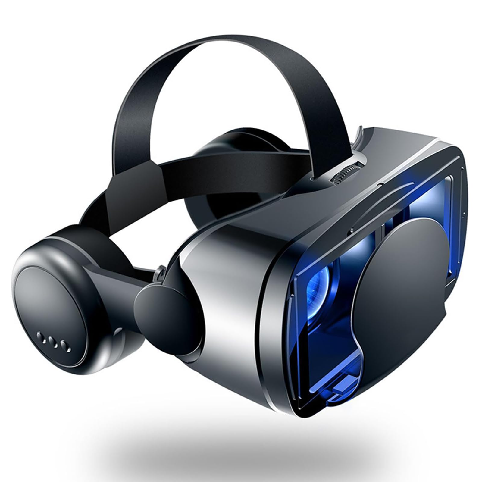 Visore VR 3D per Smartphone E Android, Occhiali VR con Protezione per Gli Occhi Blu-Ray, Occhiali 3D per Guardare Film, Video E Giocare, Compatibili con Telefoni 5-7 Pollici,Black