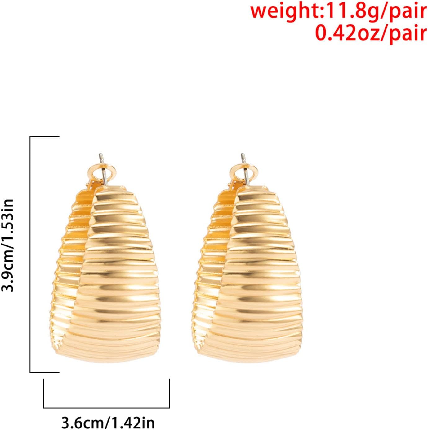 Punk Chunky Gold Hoop Earrings for Women Exaggerated Geometric Earring Thick Wide Hoop Earrings Large Metal Statement Earring Jewelry - Image 4