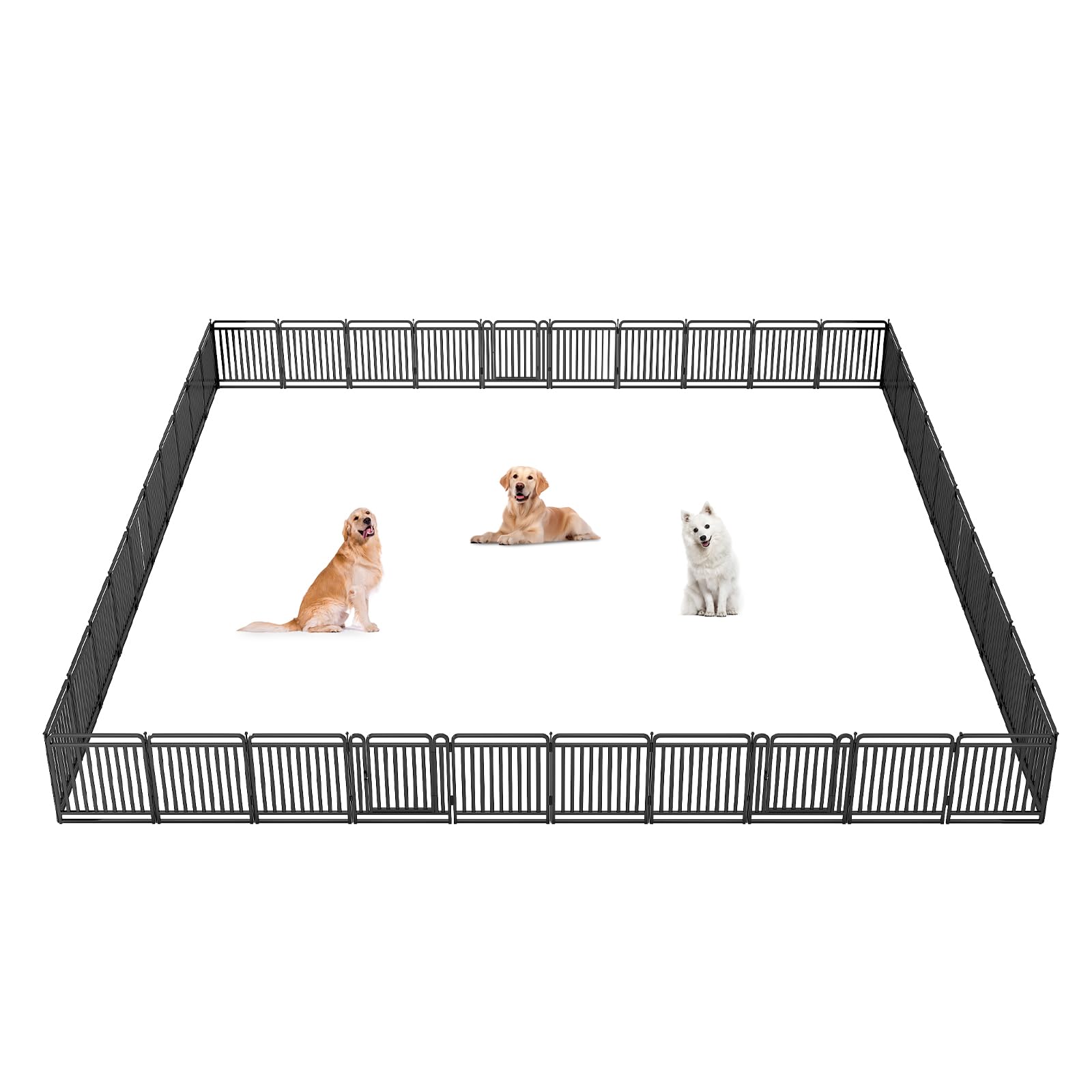 New Thickened Version Dog Playpen, 32 Inch Dog Fences for The Yard, Portable Outdoor Dog Playpen for Large/Medium/Small Dogs, Foldable Metal Dog playpen, with Doors (40 Panels, 32 Inch)