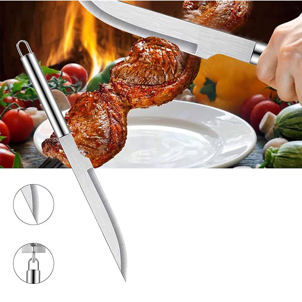Set di accessori per barbecue, multifunzionali, in acciaio inox, per barbecue, per picnic, campeggio, fumo, grigliate, 5 pezzi