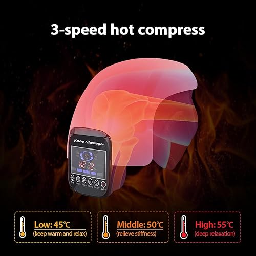 Miniatura 4 de Tuzupi Masajeador de rodilla, masajeador portátil con funciones de calefacción y vibración, masajeador inalámbrico de rodilla de temperatura