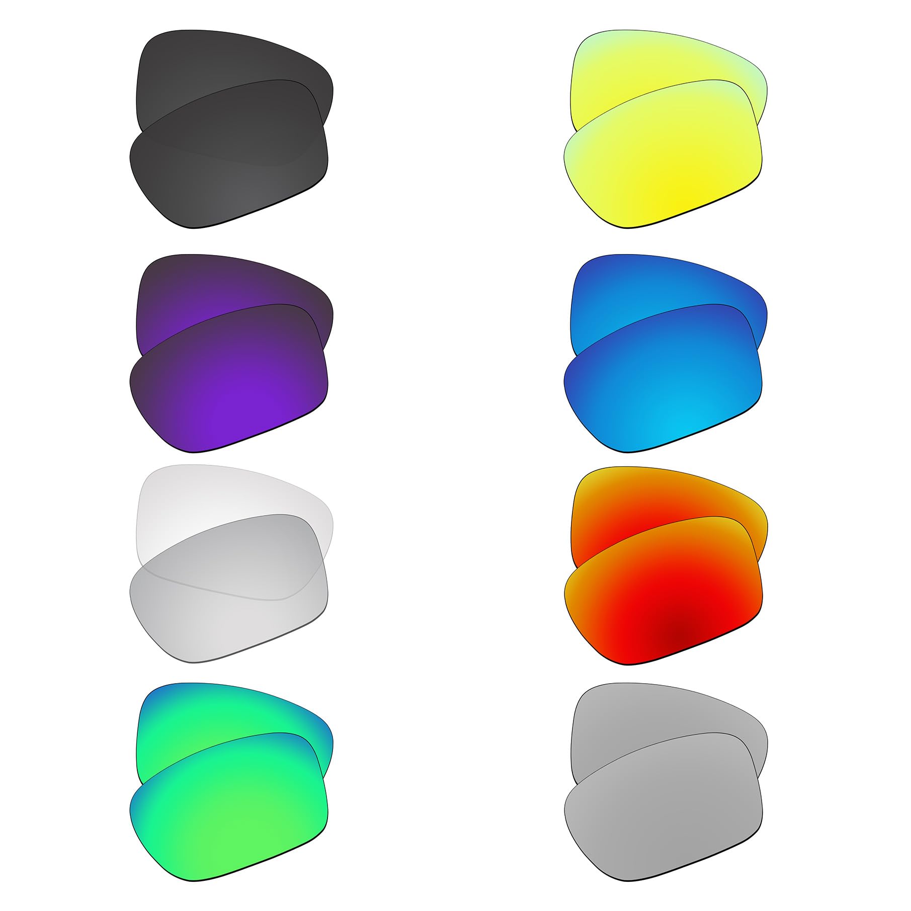 EZReplace Lentes de repuesto para gafas de sol Oakley Holbrook OO9102 (lentes polarizadas), negro carbón, verde primavera, rojo fuego, azul hielo, metal plateado, amarillo dorado, azul violeta,
