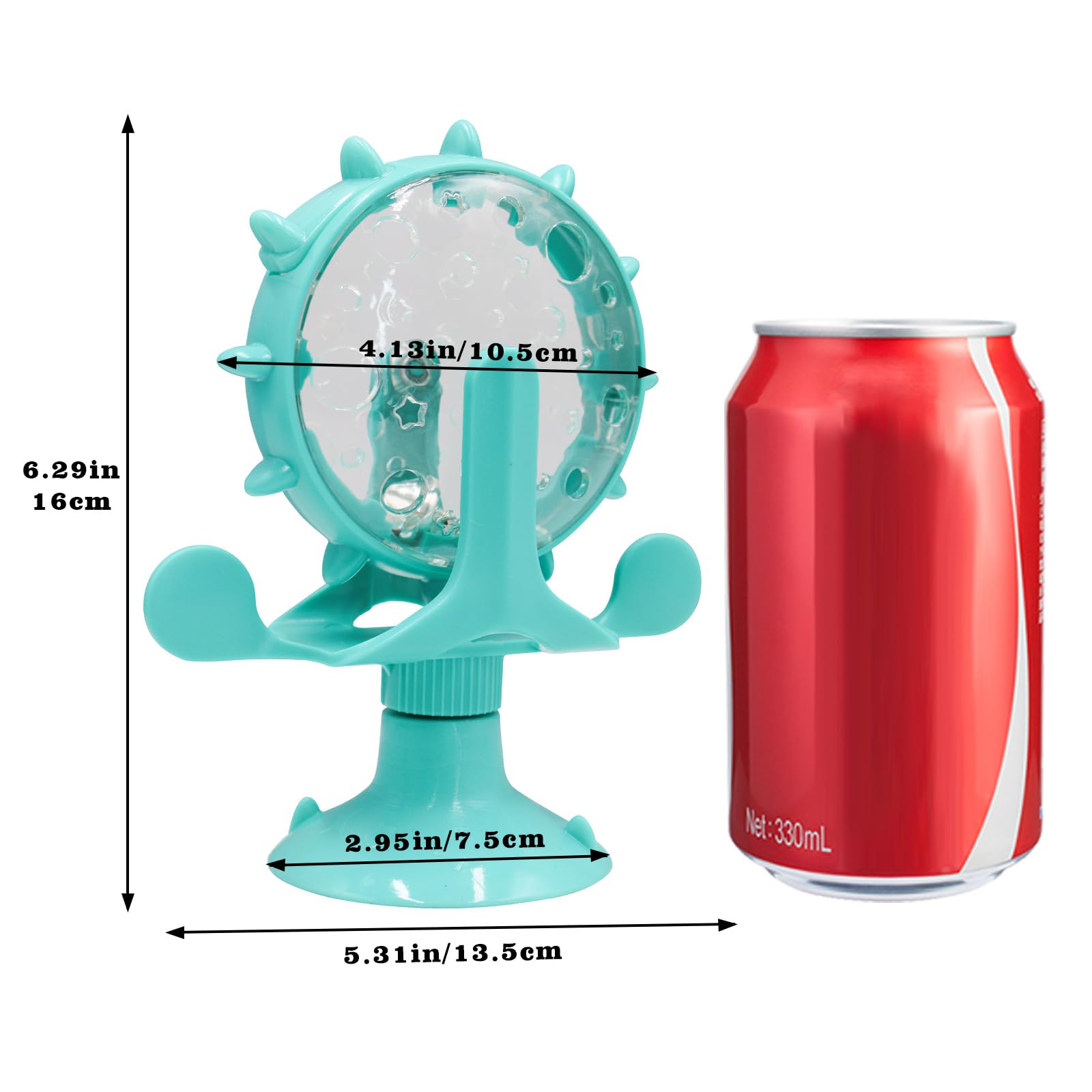 Treat Dispenser with Suction Cup, Rotating Food Feeder for Turtle, Tortoise, Reptile, Lizard