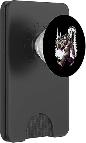 Funny Retro Bigfoot Boombox 80s Hip Hop Sasquatch Vintage PopSockets PopWallet for MagSafe