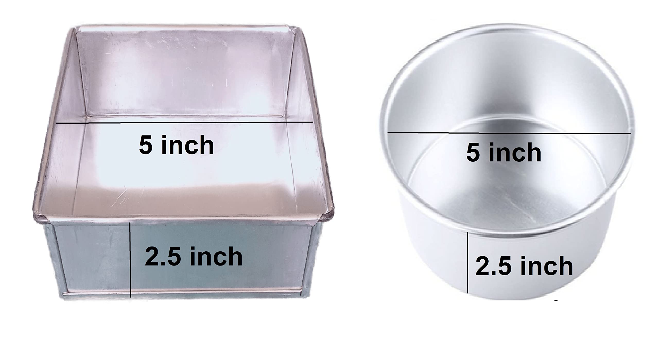 Best Baking Utensils Aluminium Square Round Cake Mould/Cake Pan/Cake Tin/Baking Tray - 5 inches x2.5 inch Height for 400gm Cake-image-34