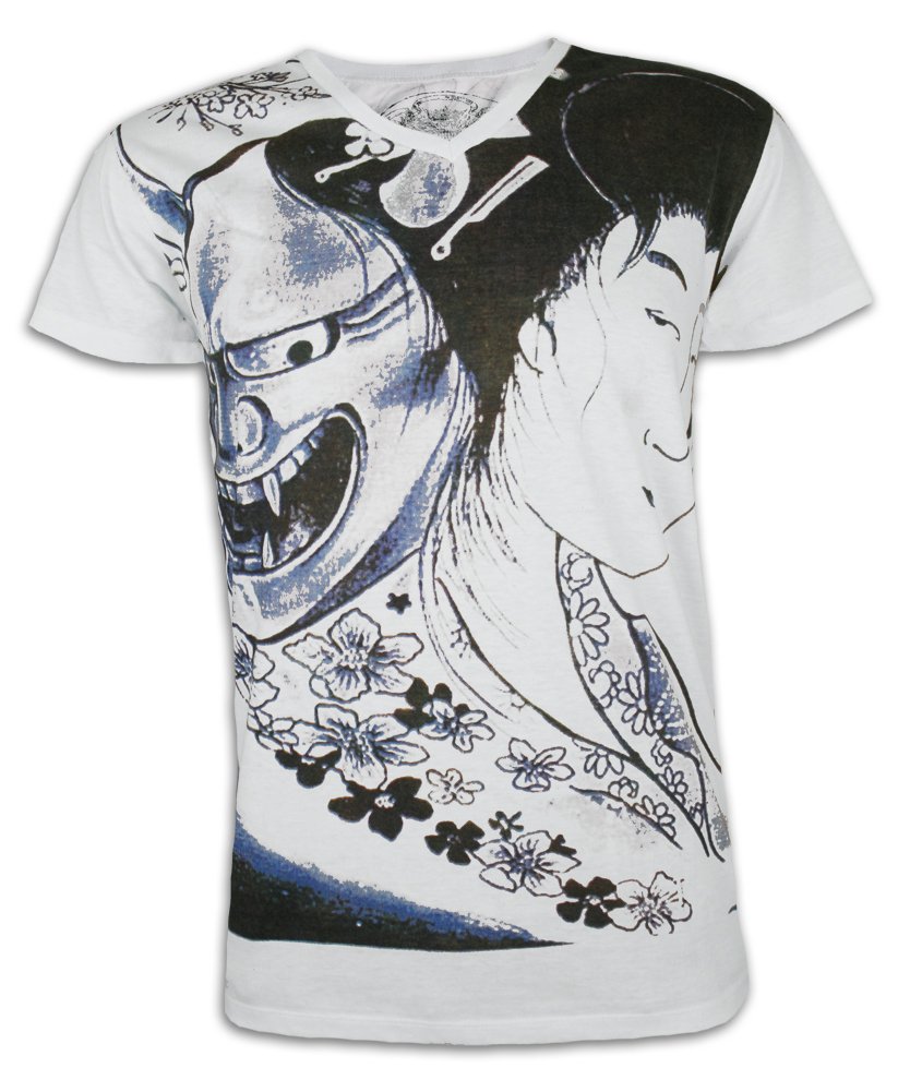 Ako Roshi Men´s T-Shirt - Akuma to Geisha - Geisha and Demon M L XL Martial Arts Tattoo Japan