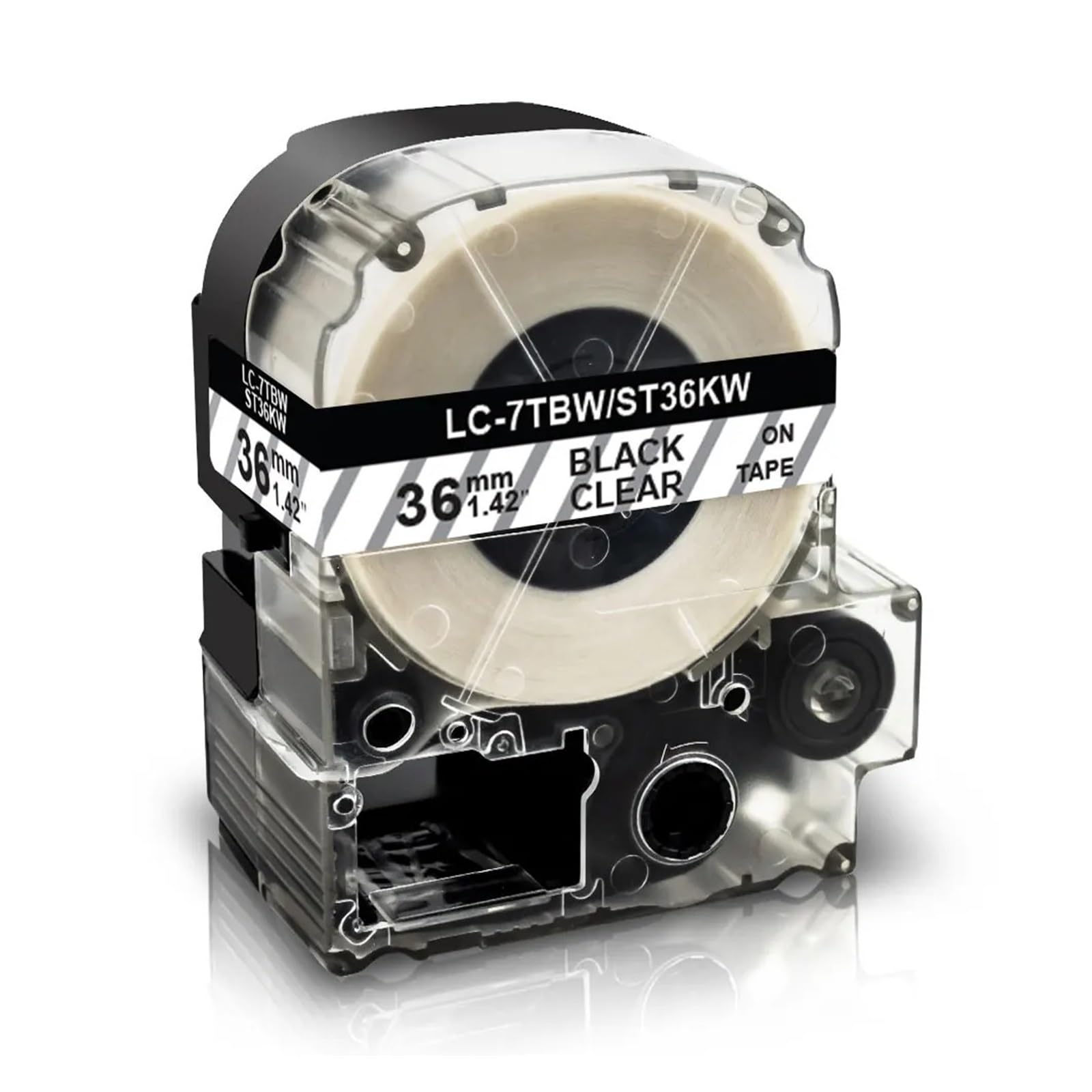 3pcs Nastro Nero Su Trasparente Da 36 Mm Compatibile For Epson LW-Z900FK