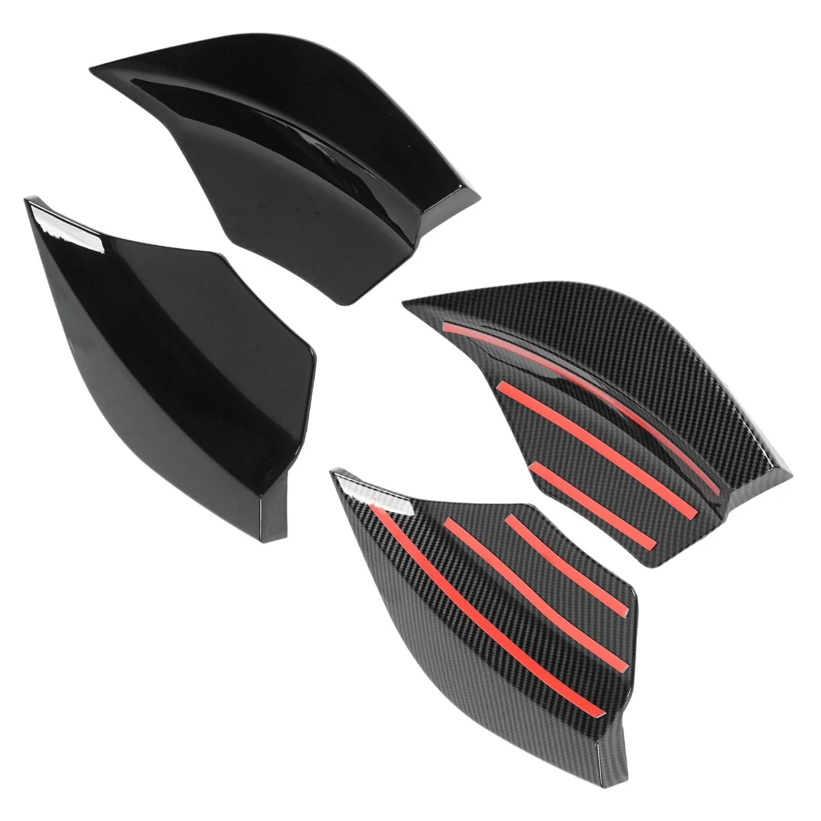 Do klasy A W176 2012-2018 2 szt. Wymiana aerodynamiczna wargi lewego prawego warga ochronna warga deflektora(Carbon Fiber Style)
