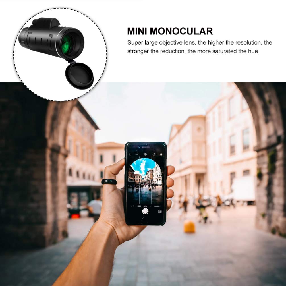 Hemobllo Mini Telescope for Phone 20x50 Portable Binoculars Skidproof Design for Outdoor Activities