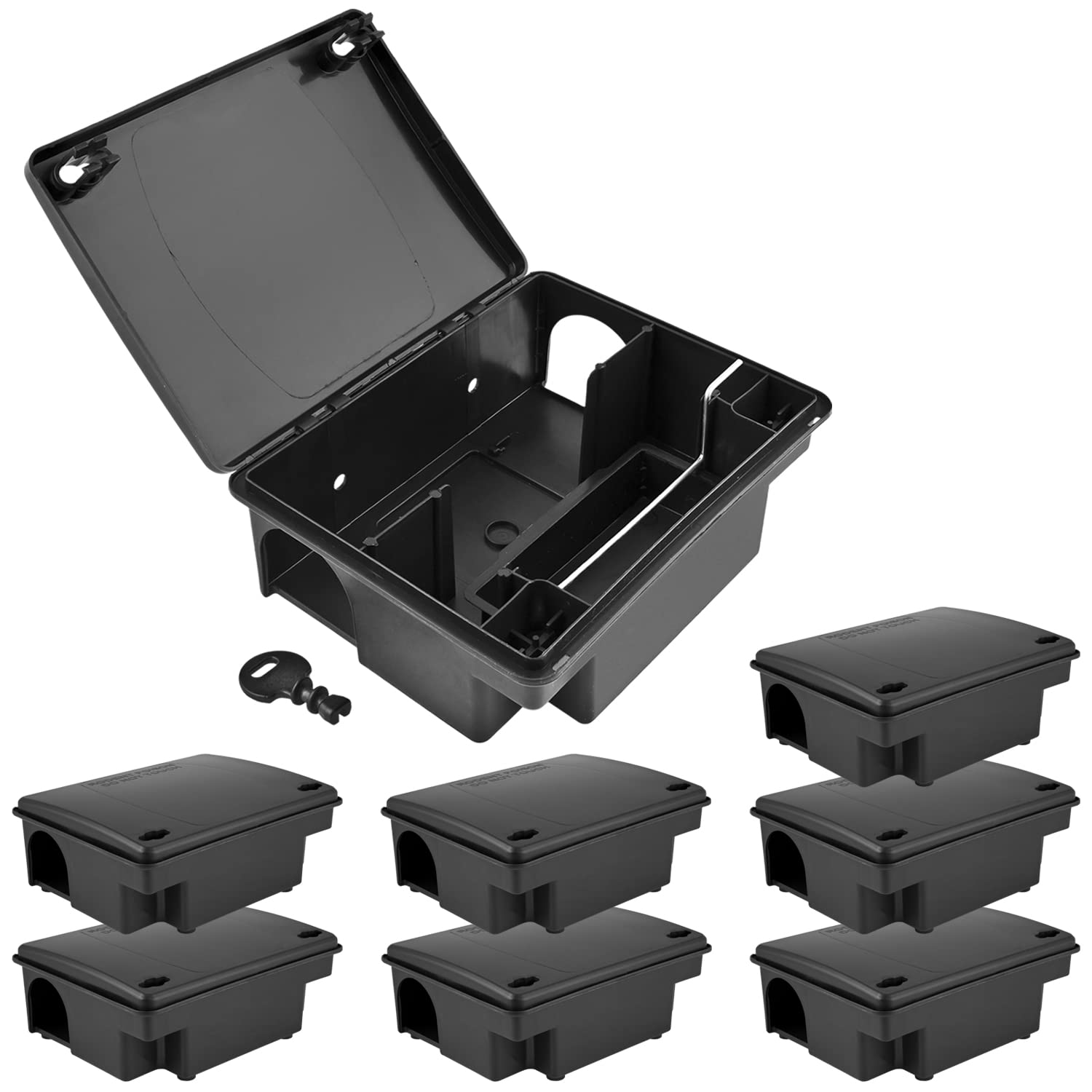 8 x Köderstation Ratten Set Köderbox Garten Box Mausfalle Mäuse Rattenköderbox Rattenköderstation Rattenfalle Kinder- Haustiersicher Koederbox Gift Petigi