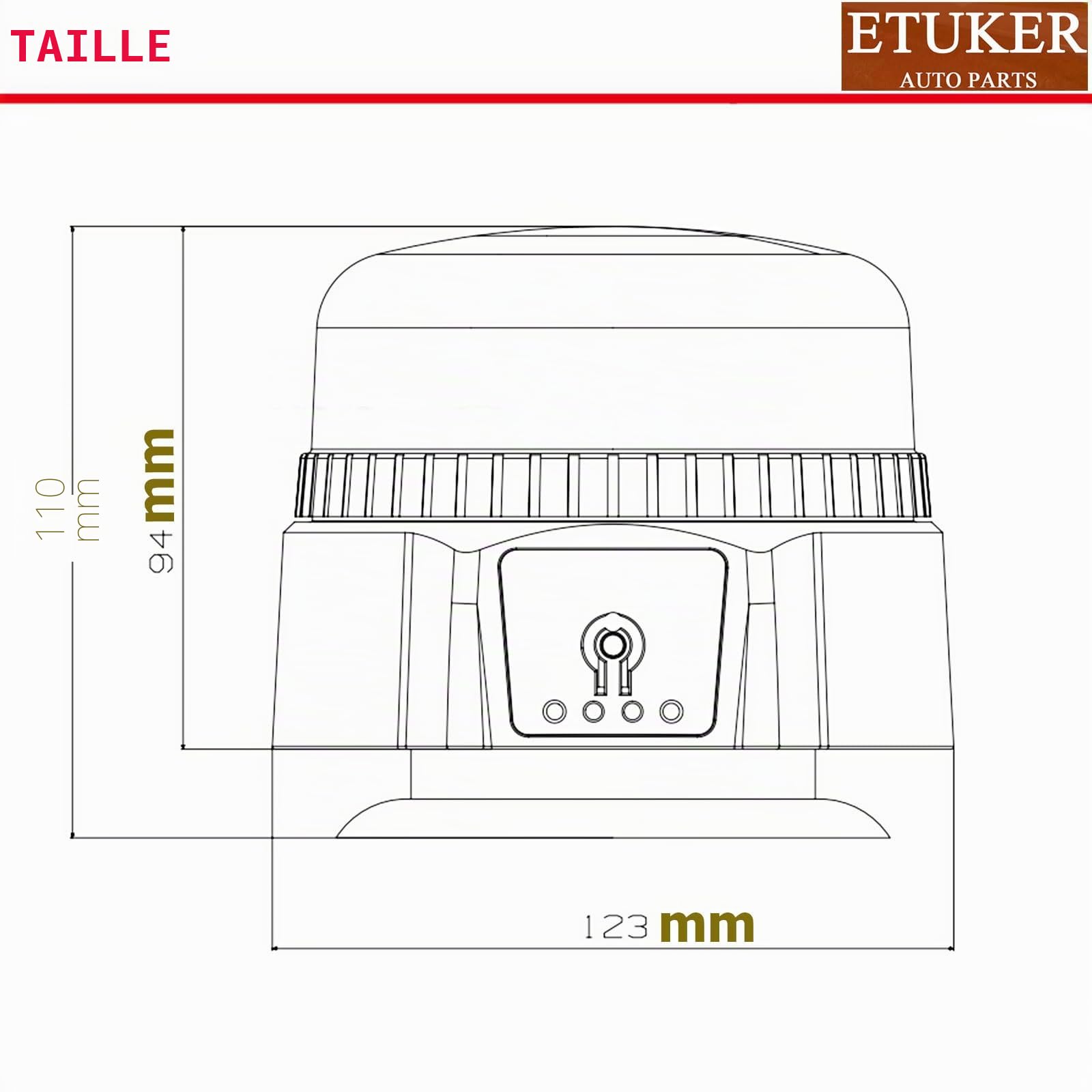 LED Gyrophare Magnétique Jaune Sans Fil Rechargeable Batterie Télécommande 3Flashs Lumineux Clignotant Ramp
