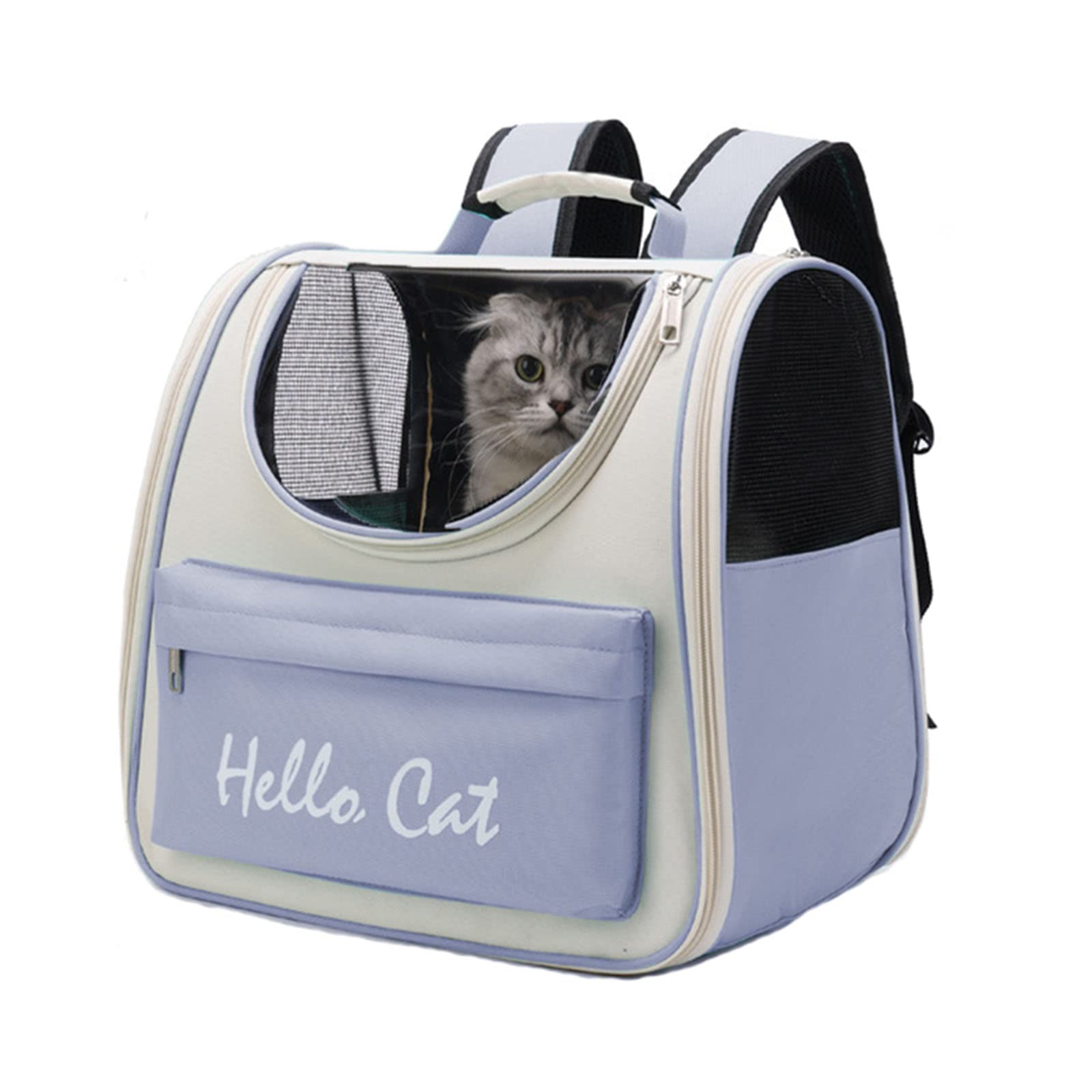 Transportadora Mochila Perros Gatos, YUOCT Gato Mochilas Perro Bolsa Mascotas, Carga Máxima 7 kg, Aprobado por aerolíneas Medianas, Viajar, Tren/automóvil/Restaurante/avión/Exterior (Azul)