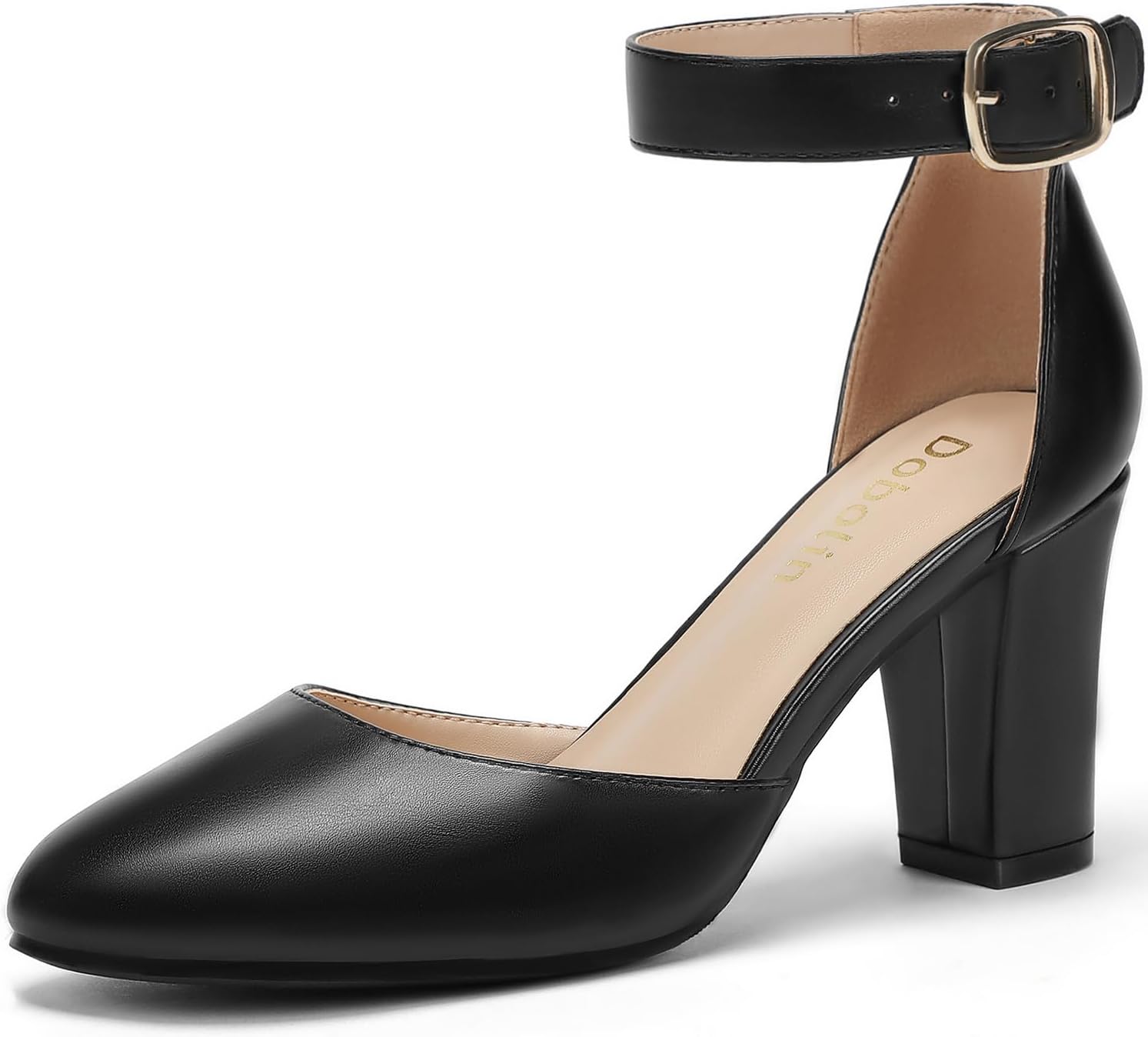 Chunky Heels for Women - Comfortable Closed Toe Design