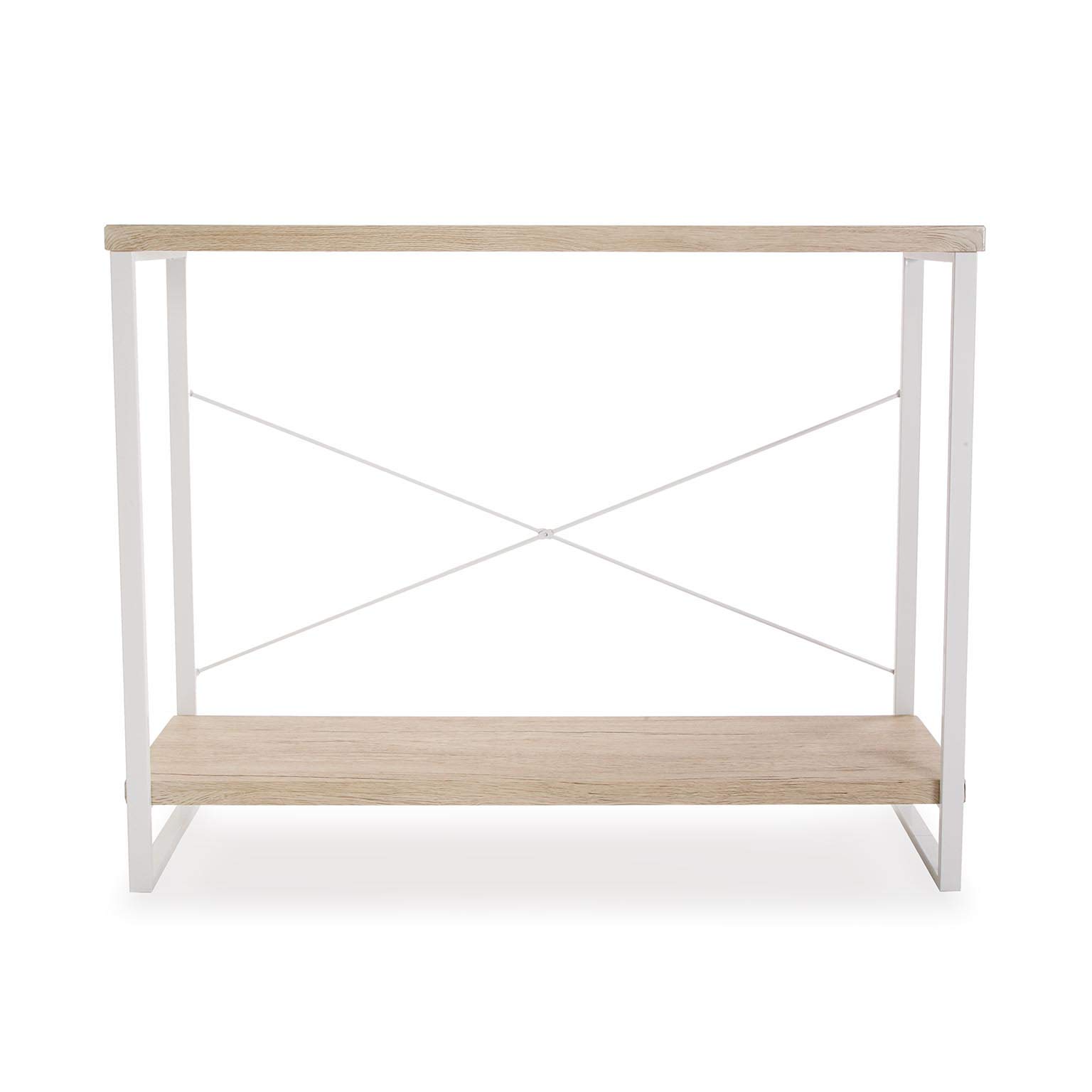 Versa Taline Mueble Recibidor Estrecho para Entrada o Pasillo, Mesa Consola, con Estante Inferior, Medidas (Al x L x An) 80 x 30 x 100 cm, Madera y Metal, Color Blanco