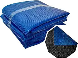 Capa Manta Lona Térmica Para Piscina 8 x 4m Proteção Uv 300 Micras Azul E Preta