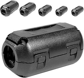 20Pcs Nickel-zinc Ferrite Filters 3.5mm / 5mm / 7mm / 9mm / 13mm Detachable Clip-on EMI RFI Noise Suppressor Cable Clip for Power Cord USB Cable Antenna HDMI Audio Cable