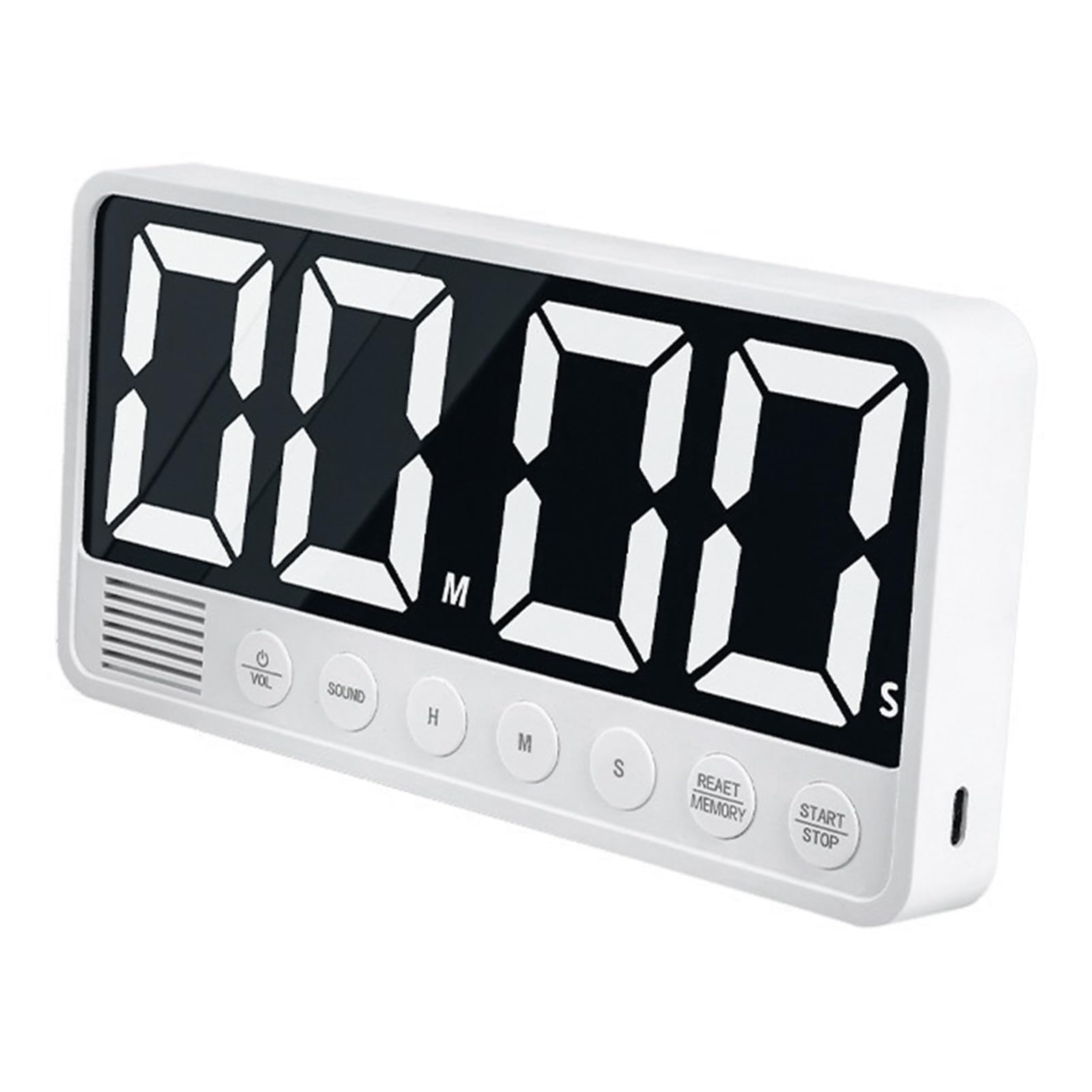 ERYUE LED Digital Countdown Timer Large Screen Display for Events 99Hr 59Min 6 Alarm Gym Timer for Fitness Enthusiasts (White)