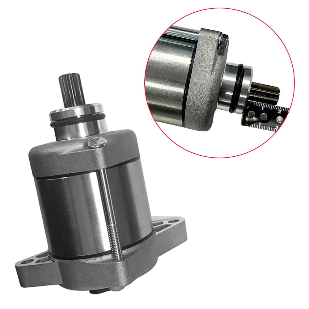 Riloer Electric Starter Motor Compatible with Beta 250 300 RR 2 Stroke Enduro 2013-2023, 026070118000, Replacement Starter, 9-Tooth Gear, Silver 1pc（Short Shaft）