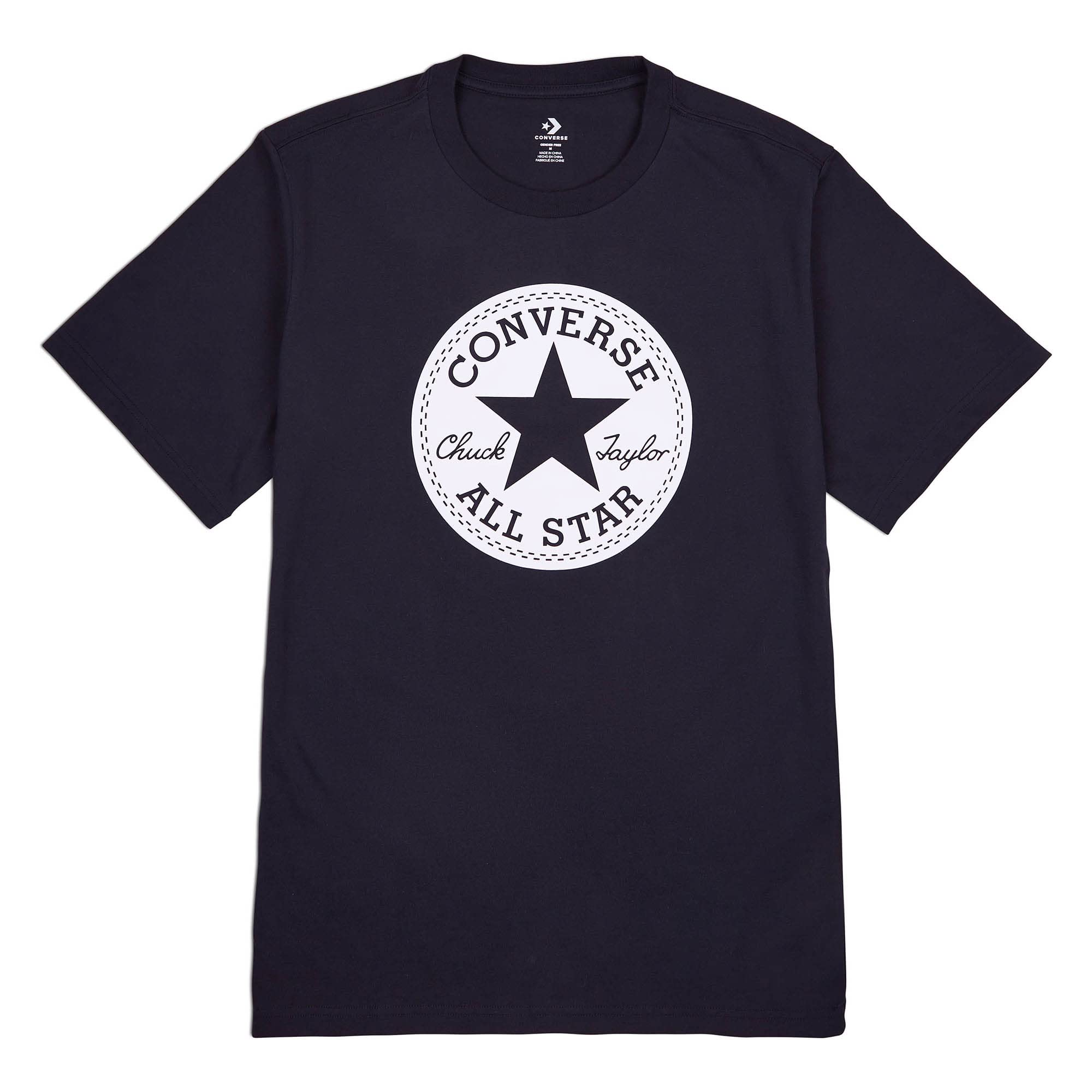 Converse T-Shirt Go-To Chuck Taylor Patch Black Code 10023854-A03, Black, XS