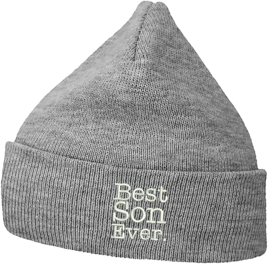 Mens Beanie Knit Hats Best Son Ever Embroidered Unisex Casual Beanies Hats for Winter