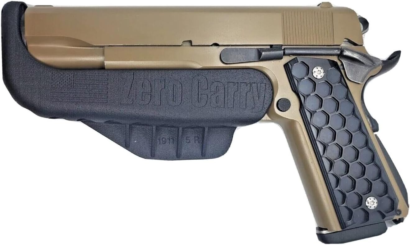 1911 5” Barrel ZERO CARRY Elite IWB Holster for Concealed Carry. Slim as Your Gun. Invisible, Comfortable, & Secure. Built in Retention & Trigger Guard. Lightweight & Zero Added Bulk