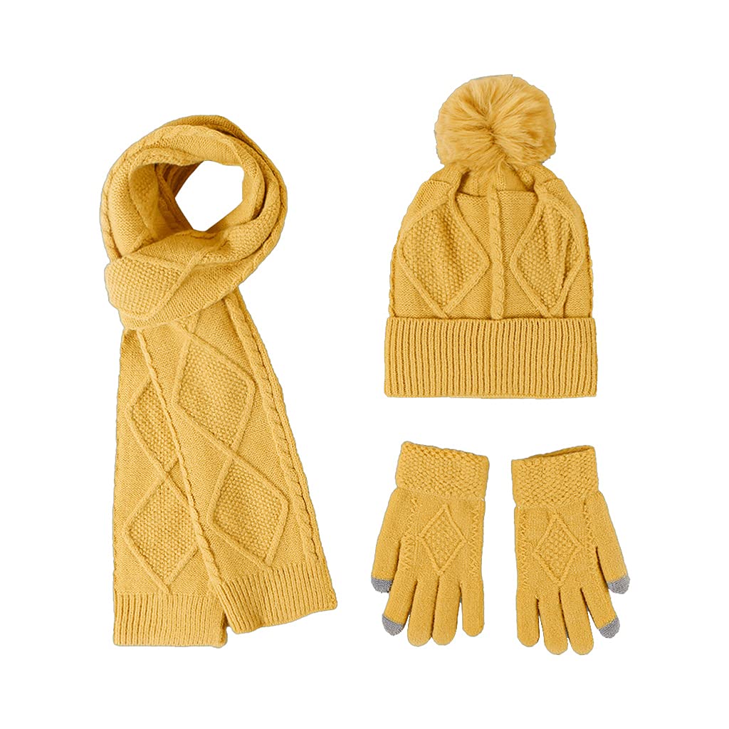 Set de gorro, bufanda larga y guantes de punto para invierno 8