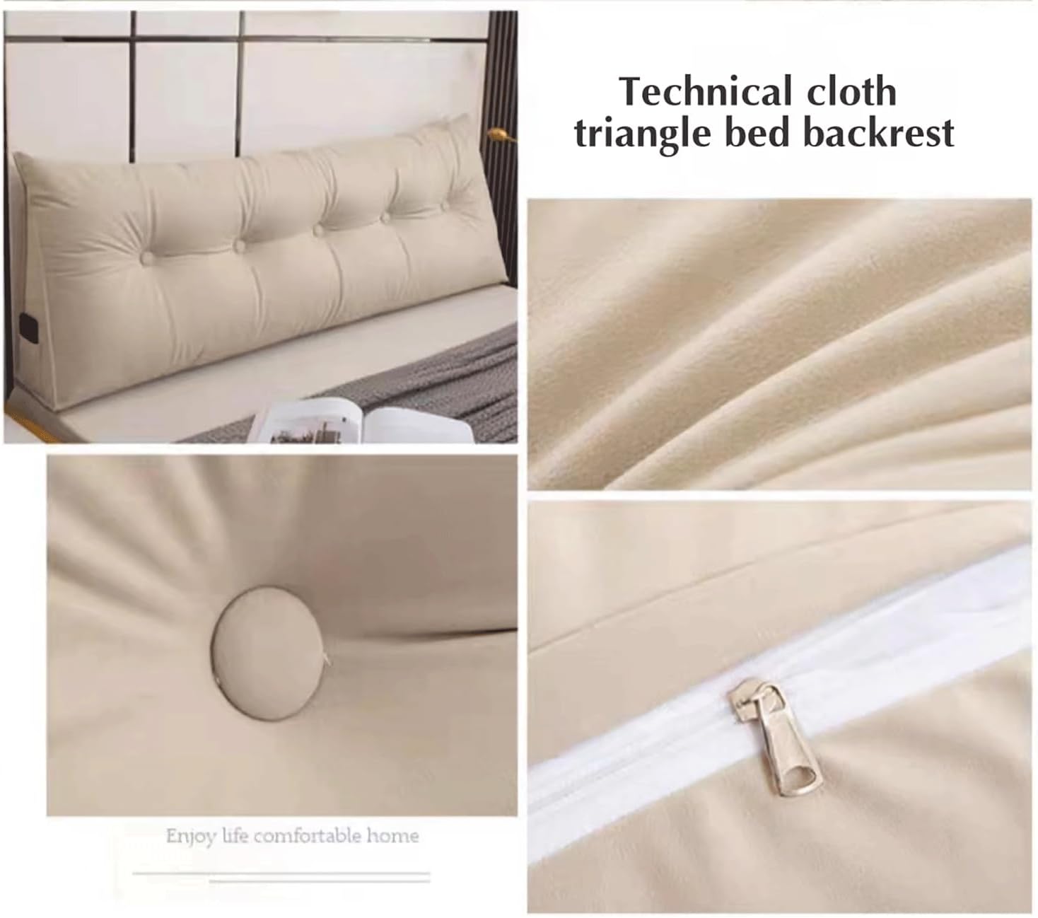 Daybed Headboard Pillow - Removable Backrest Lumbar Cushion for Wall, Soft Supportive Pillow for Comfort and Style in Bedroom or Living Room (E 120x50x18cm)