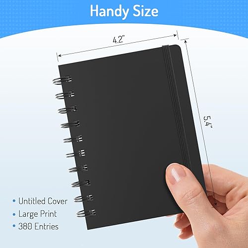 Miniatura 3 de Forvencer - Libro de contraseñas con pestañas alfabéticas individuales, pequeño, 10.2 x 14 cm, espiral, organizador de direcciones de Internet y