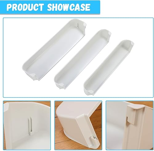 Miniatura 7 de HECASA 29325760166 Kit de estante para puerta de refrigerador compatible con Dometic Refrigerador Congelador Superior Inferior ABS Plástico Blanco