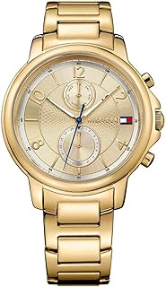 ساعة كوارتز متعددة الوظائف مع سوار ستانلس ستيل للنساء من تومي هيلفيجر 1781821, أصفر, standard size