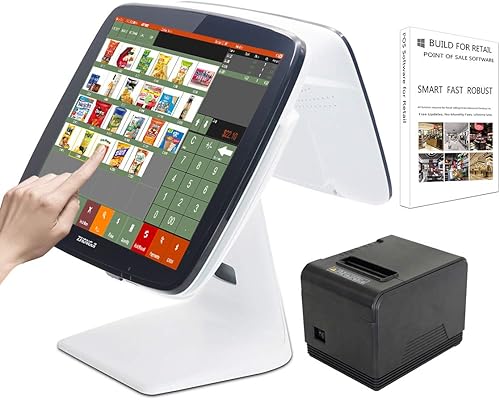 Se envía desde Estados Unidos) Sistema de punto de venta al por menor Touch POS Caja registradora con software, impresora térmica, cajón de